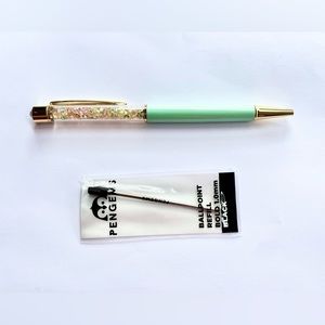 PenGems Peach Pom Green pen NIB with refill